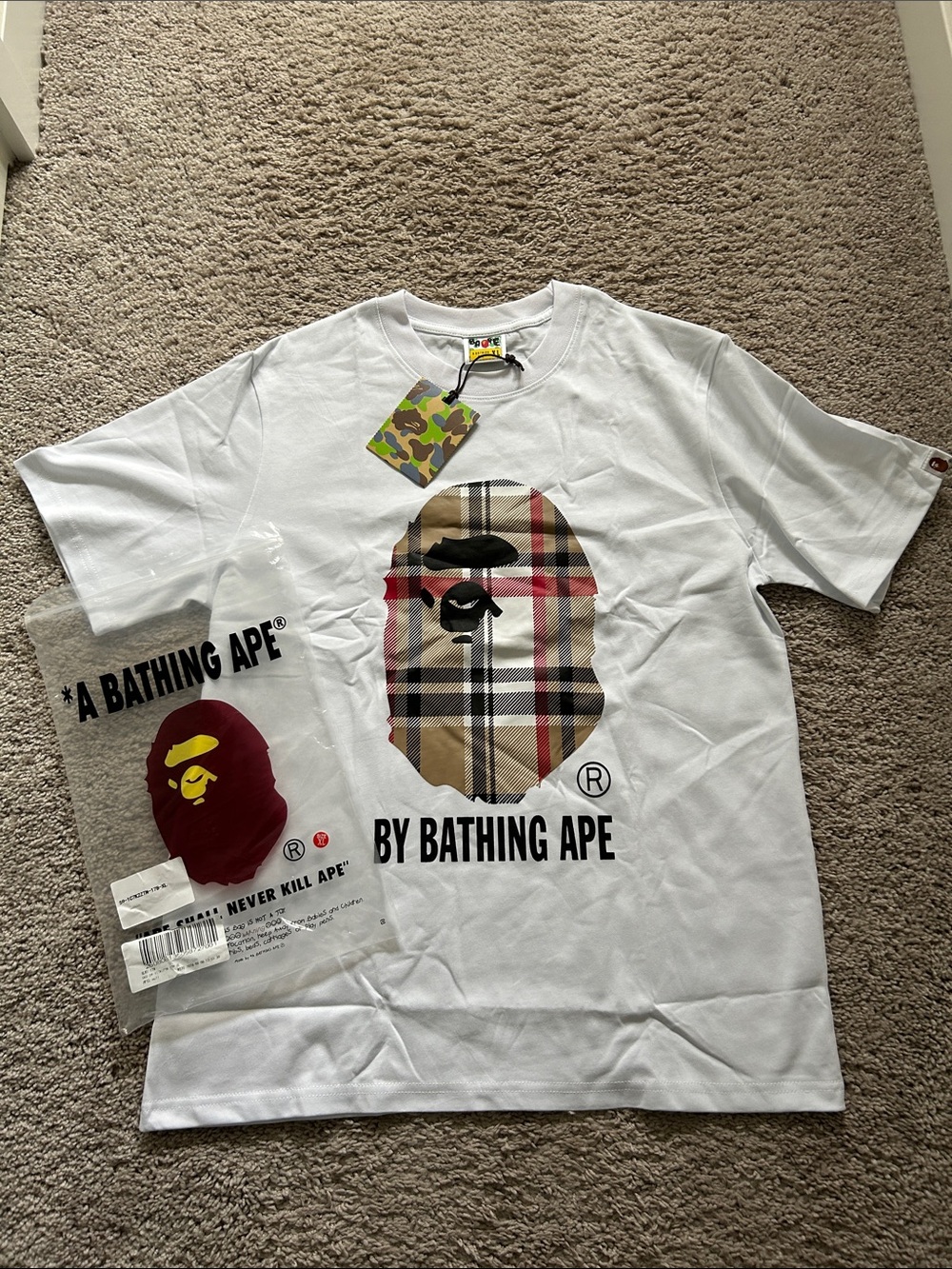 BURBERRY X BAPE Men’s shirt white (WITH BAG)